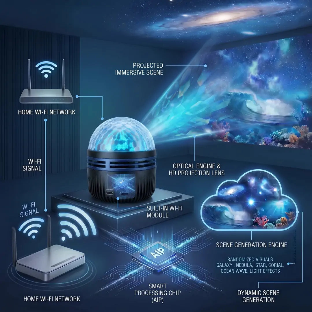 Official Store | 🌹🎁 SCNDR® 360° Smart Holographic Starry Sky Projector ( HD Smart Dynamic 5D )